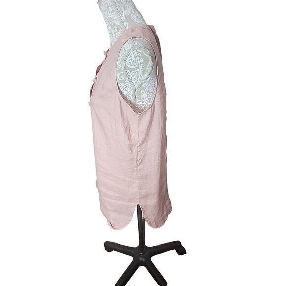 J. Jill Blush Linen Top Sleeveless Shirt Casual Lightweight Women's Medium - Picture 5 of 8